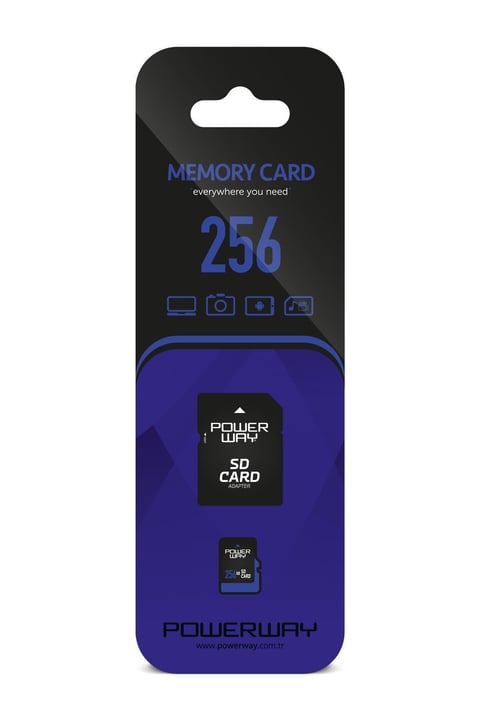 Powerway 256 GB Micro SD Hafıza Kartı Class 10 Adaptör Dahil