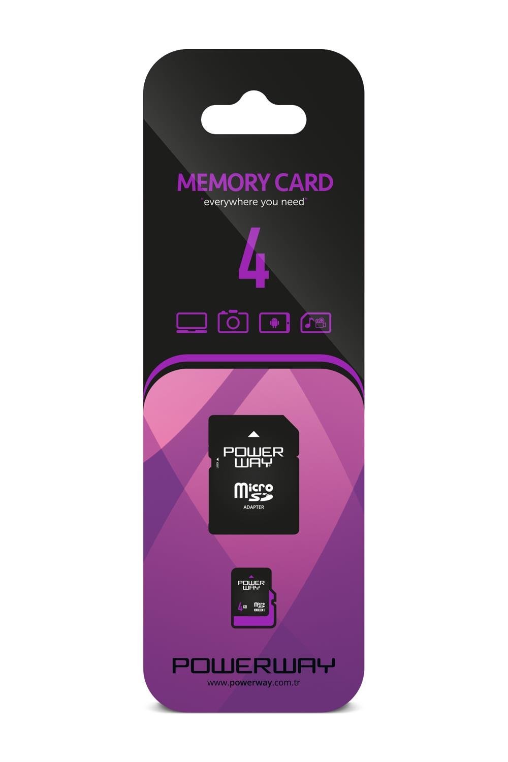 Powerway 4 GB Micro SD Hafıza Kartı Class 10 Adaptör Dahil